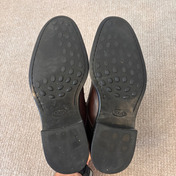 Tods Mens Brown Leather Moc Toe Derby Shoe Size 7.5 Made in Italy Luxury Loafers main image 4